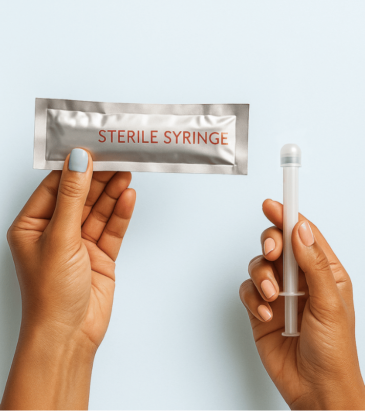 At-home insemination supplies, each with a purpose.